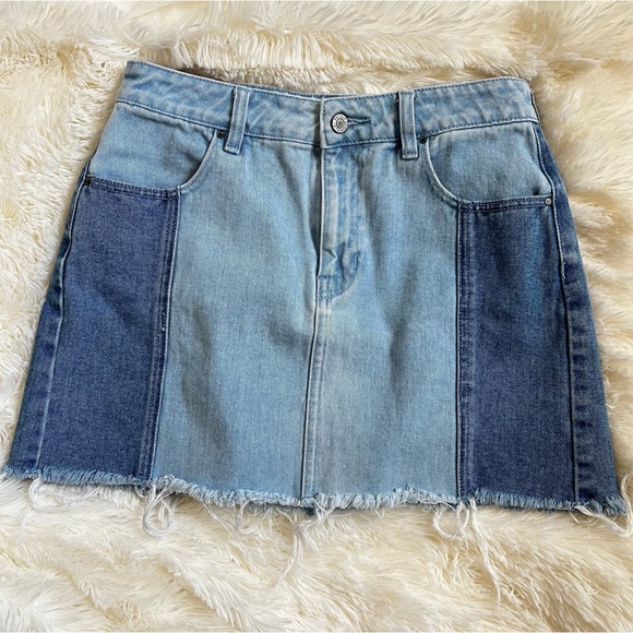 Pacsun patchwork two-toned denim skirt - Picture 5 of 5